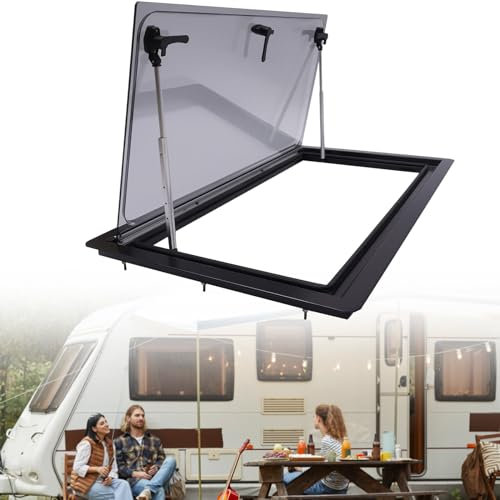 Motorhome Sliding Window with Mosquito Net Motorhome Side Window Van Camper Adjustable Angle Bay Window Caravan Side Glazed Mosquito Net,1000*600cm