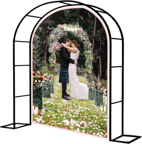 Rosenbogen mit Metallrahmen, Pergola, für Kletterpflanzen, 140 cm breit, Schwarz
