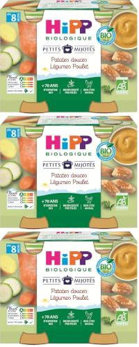 HiPP Biologique - Patates Douces Légumes Poulet 2 x 190 g (Lot de 3)