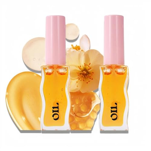 Honey Infused Hydrating Lip Oil, Nourishing Lip Moisturizer, Hydrating Lip Lightening Honey Lip Oil, Shiny Transparent Lip Gloss Plumping, for Dry Lips (01#)