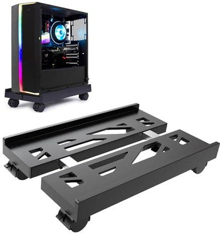 supporto CPU regolabile per PC, sotto scrivania, porta tower - nero