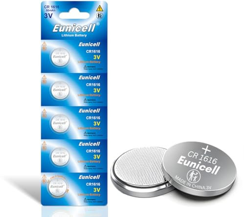 10 x CR1616 Eunicell Lithium Coin Batteries - 3V Button Batteries Suitable for use in LED lights, Digital Voice Recorders, Toys, Blood Glucose, Cholesterol Testing, Meters and Toys