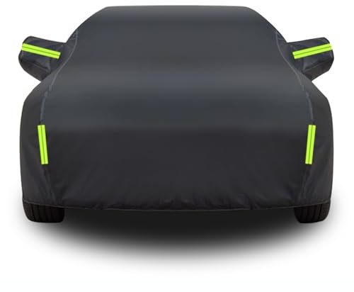 Gaoxianglin Autoabdeckung Wasserdicht für 𝖥𝗈𝗋𝖽 Focus, Vollgarage Autoplane für Sonne Regen Staub Schutz mit Reißverschluss und Baumwollfutter(Black,für 𝖥𝗈𝗋𝖽 Focus)