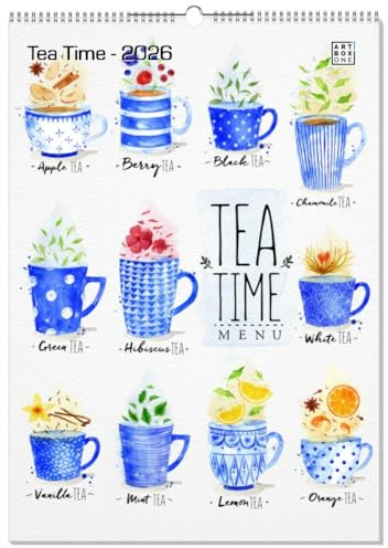 artboxONE Kalender 2026 Tea Time Wandkalender A2 2026 Essen & Trinken