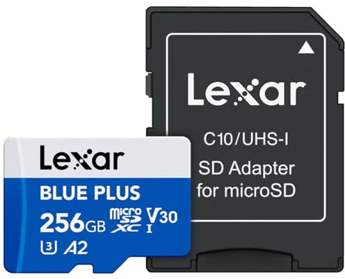 Lexar Blue Plus Carte Micro SD 256 Go | Provenance France. Emballage securisé. Livré avec Facture dont TVA.