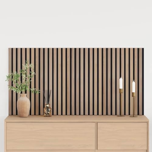 Paneele Wand Wandpaneele Wohnzimmer,Akustik Wandpaneele 2 Stk. Lamellen 60,5x60 cm Eichenfurnier,Wandverkleidung für Ein Warmes & Rustikales Wohngefühl