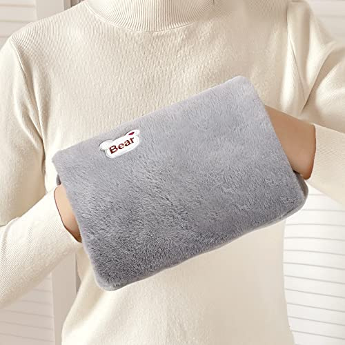Electric Hot Water Bottle, Portable Hot Water Bottle with Glove Bag, Auto-Shut Off Function,Energy Saving,Only Add Water Once,Soft,Warmer for Hands,Neck,Foot,Tummy