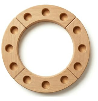 GLOWYBOX® Geburtstagsring Kerzenkranz Holz hell Geburtstagskerzenhalter Kerzenhalter für Geburtstagstisch Deko Kleiner Kerzenring für Geburtstagskerzen Jahreszeitenring Holzring für Kindergeburtstag