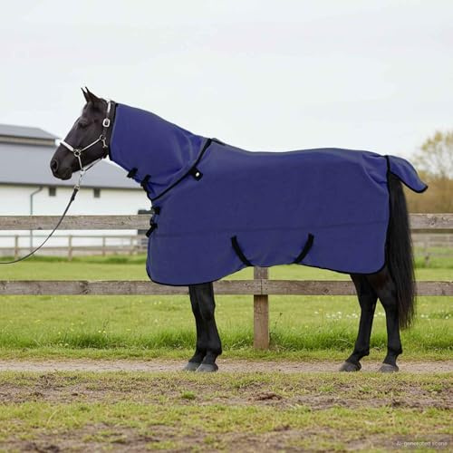 Mokuyary Pferdedecke, Marineblau, Polyester, Decke für Pferde, im Freien und Stall, M