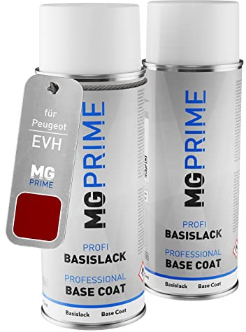MG PRIME Autolack Set Spraydosen für Peugeot EVH Rouge Elixir Nacre