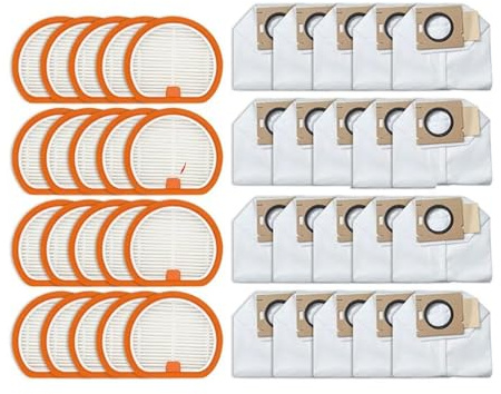 Compatible for Uwant V300 V400 V500 VC2406 VC2403 Robot aspirateur lavable filtre HEPA sac à poussière Kit de remplacement(12)