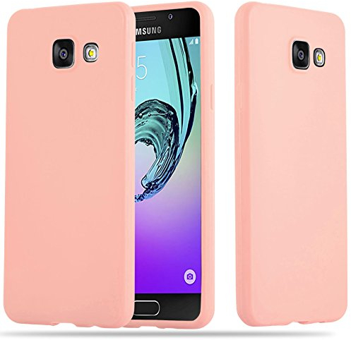 Cadorabo Hülle kompatibel mit Samsung Galaxy A5 2016 Schutzhülle TPU Silikon Case Candy Design Slim Kratzfest Weiche Gummi mit Rundumschutz Case Hülle für Galaxy A5 2016 in Rosa