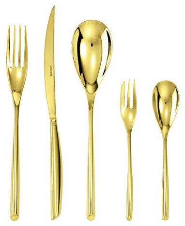 Servizio 30 Pz Monoblocco Bamboo Pvd Gold