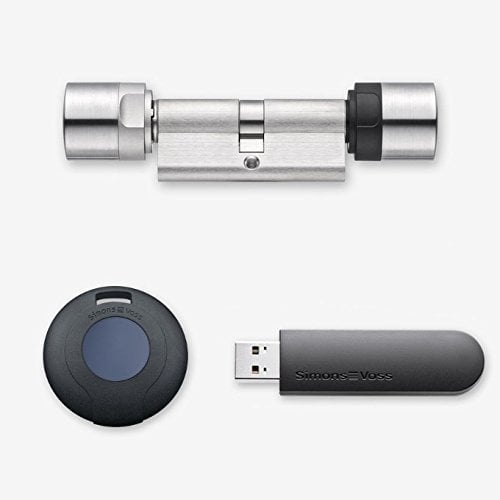 SimonsVoss MobileKey Starter-Paket Offline mit Doppelknaufzylinder A:30/I:45, 3 Transpondern und USB-Programmierstick - alle Längen von 30/30 bis 60/60 verfügbar