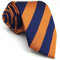 SHLAX&WING Neu Blau Orange Streifen Herren Krawatte Set Geschäftsanzug Classic