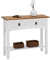 IDIMEX Console Campo Meuble Style Mexicain, Table Console Fabriquée en Pin Massif, 2 Tiroirs, 1 Étagère, Poignées en Métal, Console Finition lasurée Blanche
