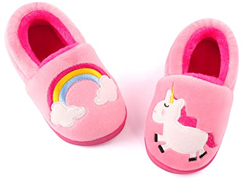 LACOFIA Pantofole Invernali da Bambino Ciabatte Peluche da casa Calde Antiscivolo per Bambini