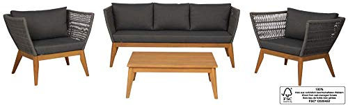 acamp Alhambra Lounge Set 4-teilig Aluminium mit FSC Akazienholz Wood