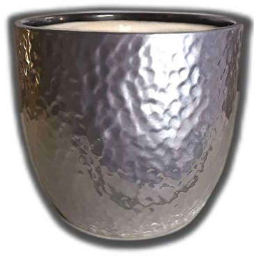 Der Perlenspieler® - Shabby Kerzenschmelzer Edel-Tischlicht in gehämmerter Silber-Optik-ca.12 cm x ca. 12 cm