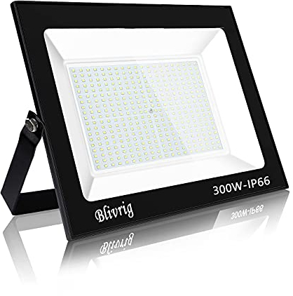 Blivrig 300W LED Strahler Außen,30000LM Superhell Außenstrahler, IP66 Wasserdicht LED Fluter, 3000K Warmes Weiß Aussenstrahler Flutlicht, Aussenlampe für Gärten, Innenhöfe, Hotel