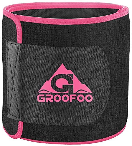 GROOFOO Ceinture Abdominale de Sudation,Serre Taille Corset Sculptant Réglable Ceinture Minceur pour Sport, Gaine Amincissante Ventre Plat, pour Homme et Femme - Rouge S