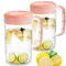 Jucoan 2 mit 4 l Krug aus Kunststoff, rund, Saft Mischkrug mit bequemen Griffen, Messung, perfekt für Eistee, Limonade und Getränke