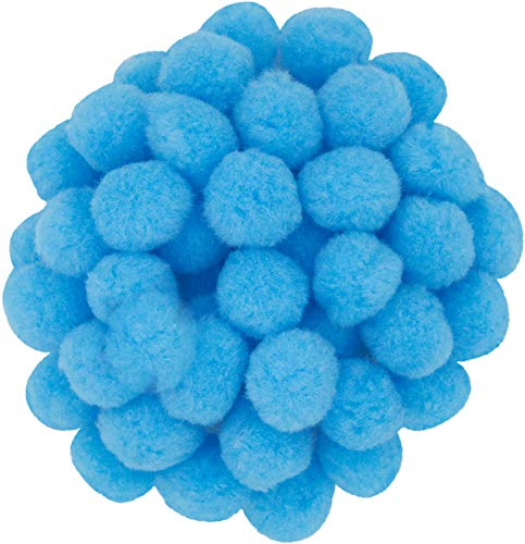 i-mondi® 50 pompons zum basteln hellblau in 20mm klein bastel zubehör pom pom bunt kugeln ponpons deko pompom plüsch