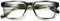 DOOViC Blaulichtfilter Lesebrille Gestreift Grün Quadratische Rahmen Groß Gläser Computerbrille Brille mit Sehstärke für Damen/Herren 3,5