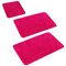 PANA® 'Florenz' Badteppich Set • Flauschige Vorleger für Badezimmer & WC • Waschbare & rutschfeste Badematten • Set: 45 x 45 cm mit WC-Ausschnitt 50 x 80 cm + 60x100cm • Farbe: Fuchsia
