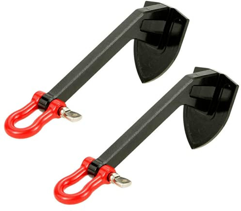 ausuky 2x Metal Winch Anchor Earth Ground Anchor Fold Up for 1/10 TRX4 SCX10 RC Car