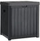 YITAHOME Coffre de Rangement Moyenne de 195L, Conteneur de Stockage Extérieur pour Fournitures de Piscine, Outils de Jardin, résistant au Marron, Verrouillable, Résine (Noir)