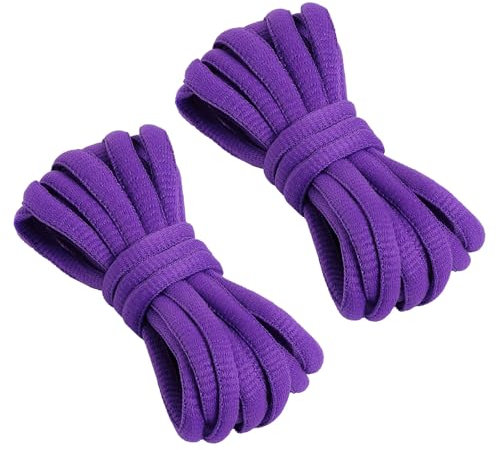 VSUDO Lacets Violet Ovale pour Chaussures de Sport, Lacets de Baskets, Chaussures de Course sur Route, Running pour Femme ou Homme (1 Paire - Violet - 140 cm)