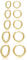 PABBEU 5 Paar Ohrringe Gold Creolen Goldene Ohrringe Damen Hypoallergen Creolen Gold Set Mehrere Piercings 6/8/10/12/14mm
