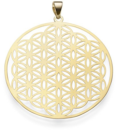 Anhänger Lebensblume mit Ornament Ø35mm 585 Gold Gelbgold rund Halsschmuck