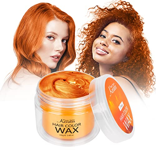 Tinte para el cabello Magic Master Keratin Temporary Frisur Crema Instant Color Tono para Hombres y Mujeres Fiestas, Festival, Cosplay(Denim Azul) (Naranja, 100g)