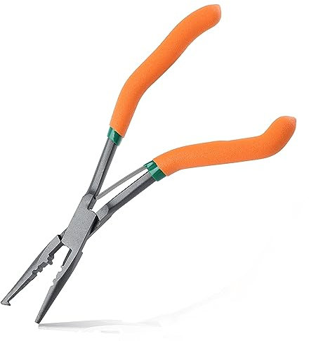 LEONTOOL 8 Inches Pistol Grip Split Ring Fishing Pliers Muti-Function Fishing Pliers with line Cutter Hook Removers Fishing Crimping Tool with Non-slip Handles Saltwater Resistant Fishing Gear