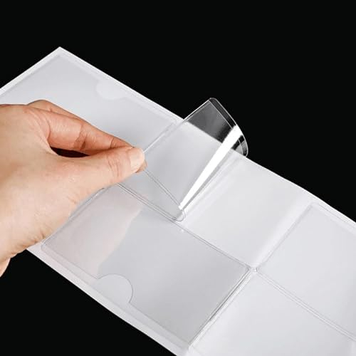 35 Stück Transparent Etikettenhalter Selbstklebend in 18 Größen Wasserfest Etiketten Kartenhalter Visitenkartenhüllen Kleben Sichthüllen für Büro Organisieren und Sortieren(Size:(A6)16 * 11CM)