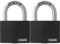 ABUS Vorhängeschloss T65AL/40 myLOCK - individuell beschreibbar - Spindschloss - massiver Aluminium-Schlosskörper - ABUS-Sicherheitslevel 5 - Schwarz (Packung mit 2)