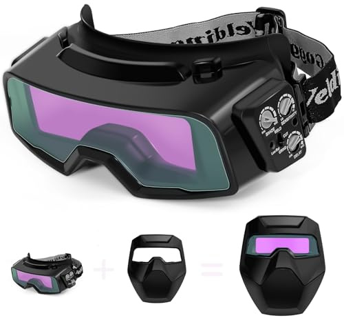 UpaClaire Schweißbrille, automatische Verdunkelung, Plasmaschneidbrille, Augenschutz, Schutzbrille zum Schweißen, Schleifen und Schneiden, breiter Schatten 4/5-9/9-13 – Herren-Schweißschutzbrille