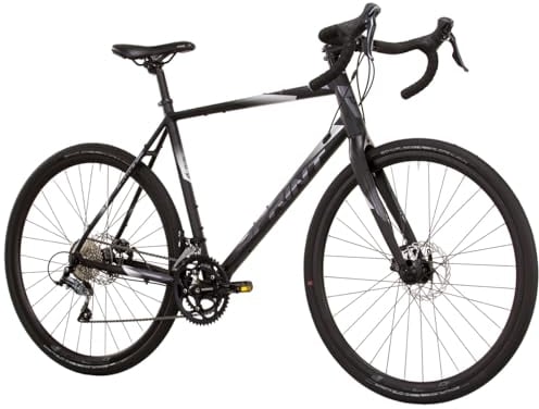 Airtracks 28 Zoll Herren Gravel Bike Whisper 5.0 Fahrrad 2 x 9 Shimano SORA R3000 Schwarz - Rahmenhöhen 52cm und 56cm - (56cm (Körpergröße 180-195cm))
