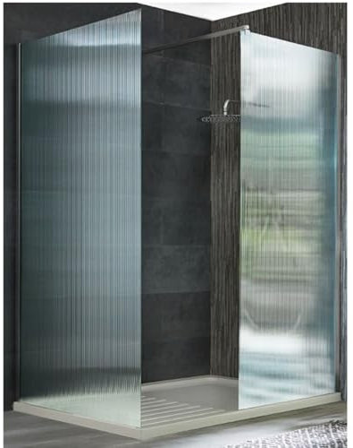 Milano Florence Chrome Corner Fluted Glass Shower Enclosure Drying Tray - 1700mm x 800mm