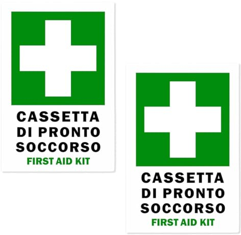 ZXUPOI 2 pcs Adesivi Cassetta Pronto Soccorso in PVC morbido laminato Anti graffio Anti UV impermeabile