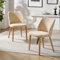HULALA HOME 2er Set Esszimmerstühle, Schminktischstuhl, bequemer Küchenstuhl mit Holzbeinen für Wohnzimmer, Schlafzimmer und Esszimmer, Beige