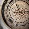 K&L Wall Art 46cm große Zahnrad Wanduhr industrielle Wohnzimmeruhr XXL Vintage Metalluhr bewegliche Zahnräder (Spin TIME Rostoptik)