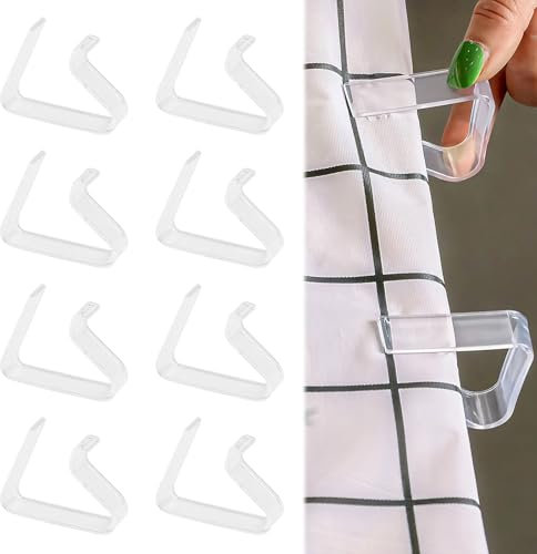 Qianeffort 8Pcs Plastic Tablecloth Clips,Windproof Picnic Tablecloth Holder Transparent Table Cover Clamps,Clear Table Cover Clips for Home Wedding Party Indoor Outdoor Camping