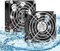 GDSTIME Paquete de 2 ventiladores de 80 mm, 12 V, IP68, 80 x 25 mm, sin escobillas, 2 pines, doble rodamiento de bolas, ventilador de carcasa de PC de 80 mm
