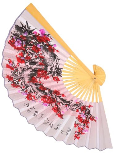 IMIKEYA Exquisite Chinese Style Fan Decorative Wall Hanging Large Folding Fan for Home Decor