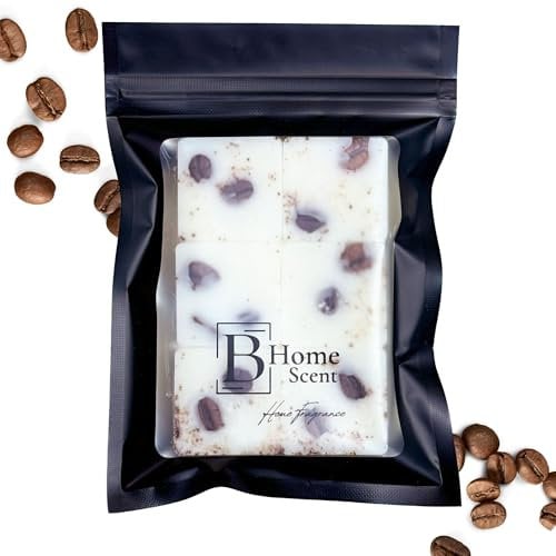 Coffee Cake Scented Wax Melts Bag with Coffee Beans - Handmade in UK, Strong Scented Candle Alternative (Pack of 6 x 12g)