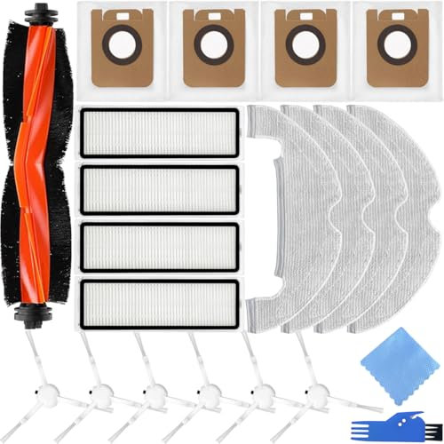EATBALE Accessories Kit for Dreame D10 Plus / Z10 Pro / L10 Plus Robot Vacuum Cleaner Spare Parts 1 Main Brush 6 Side Brushes 4 Dust Bags 4 HEPA Filters 4 Mopping Pads Replacement Parts