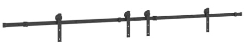 vidaXL Schiebetürbeschlag-Set 427 cm Stahl Schwarz